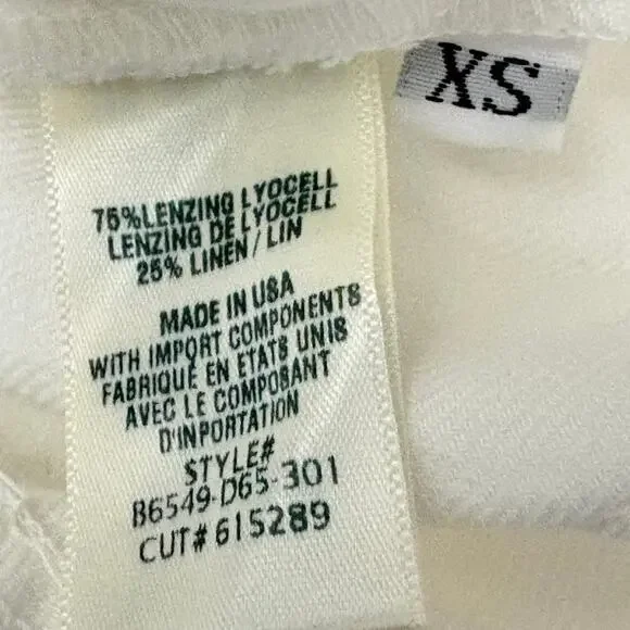 Bella Dahl White Button Front Stevie Overall Romper Women’s XS Linen Blend NWT - Picture 6 of 6